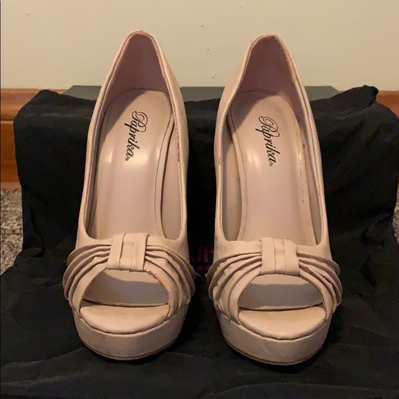 Paprika Blush Platform Peeptoe Heels Size 7 - Picture 2 of 5